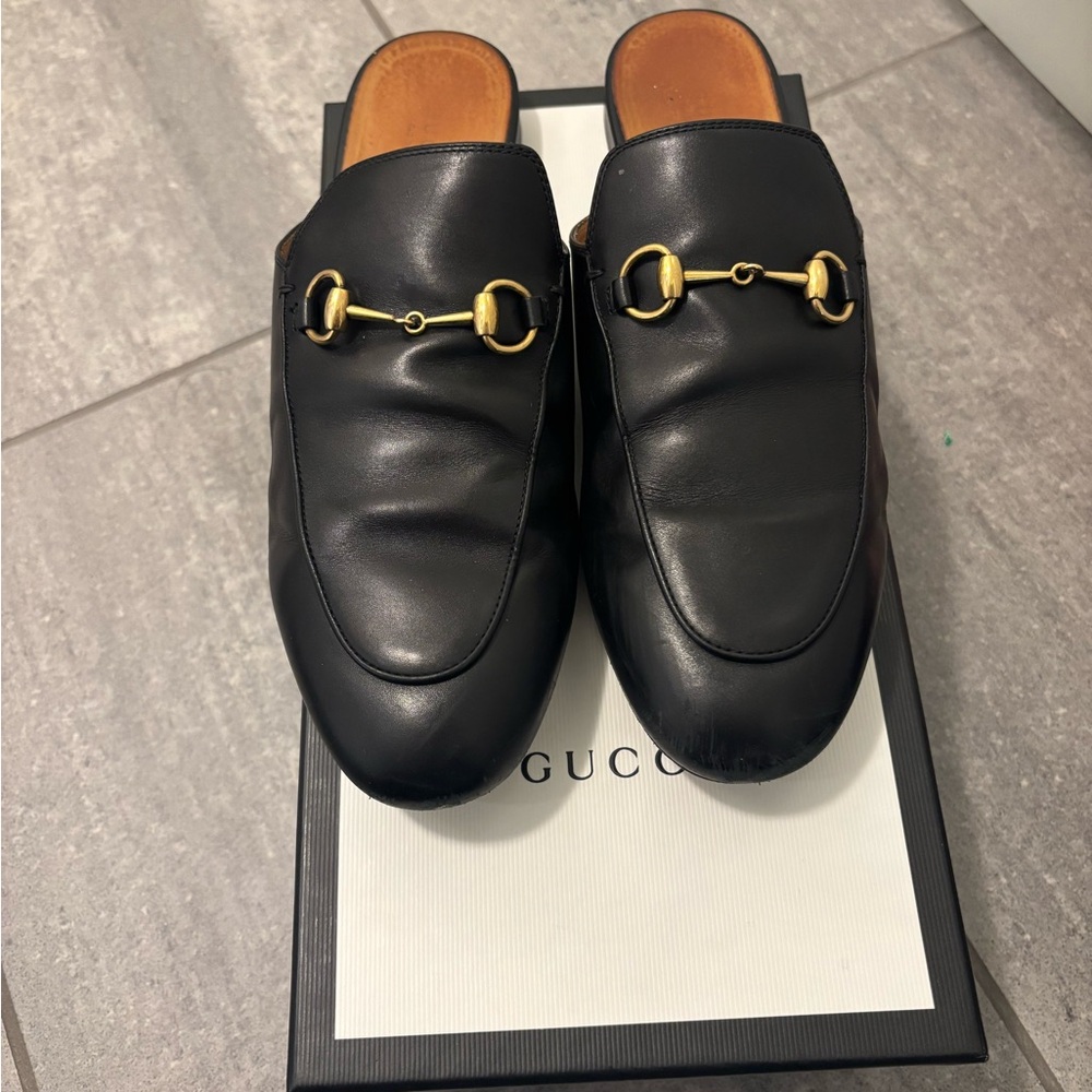 Gucci Black Princetown Loafers